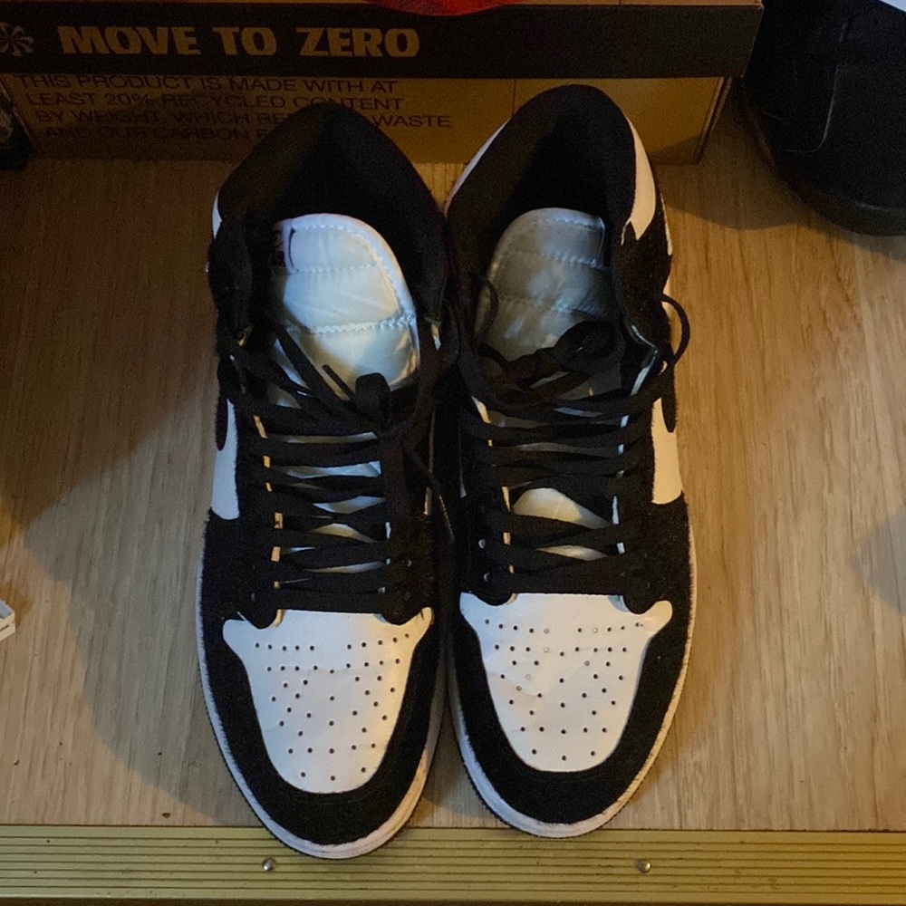 Black and white air Jordan 1s